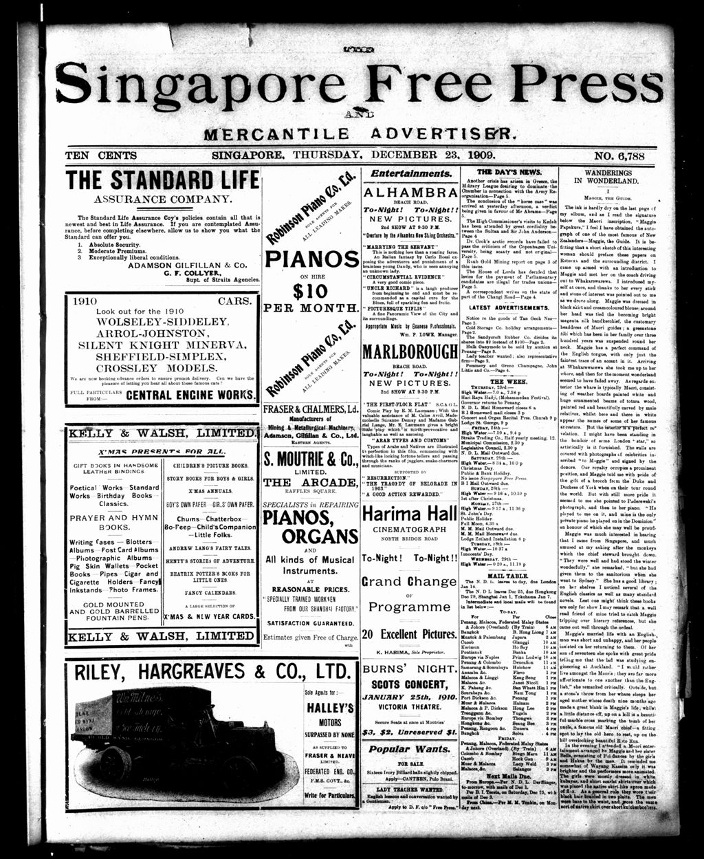 Miniature of Singapore Free Press and Mercantile Advertiser 23 December 1909