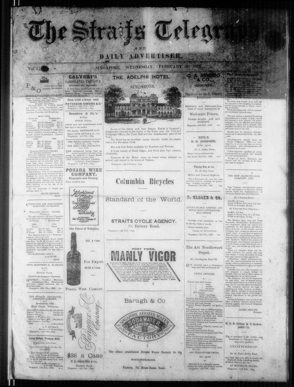 Miniature of Straits Telegraph and Daily Advertiser 15 February 1899