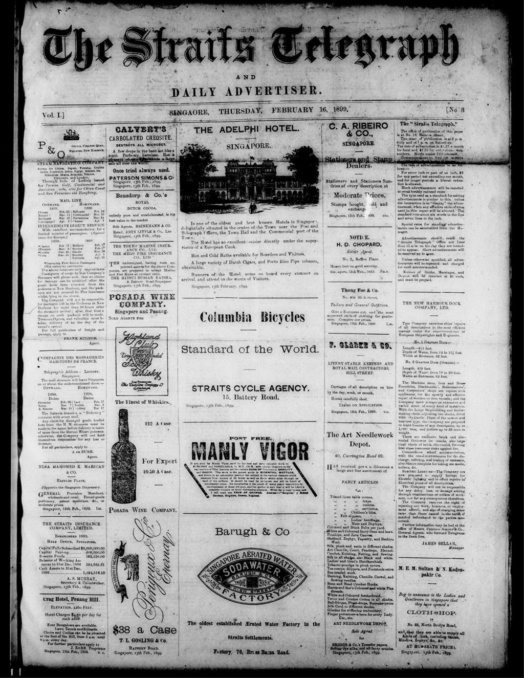 Miniature of Straits Telegraph and Daily Advertiser 16 February 1899