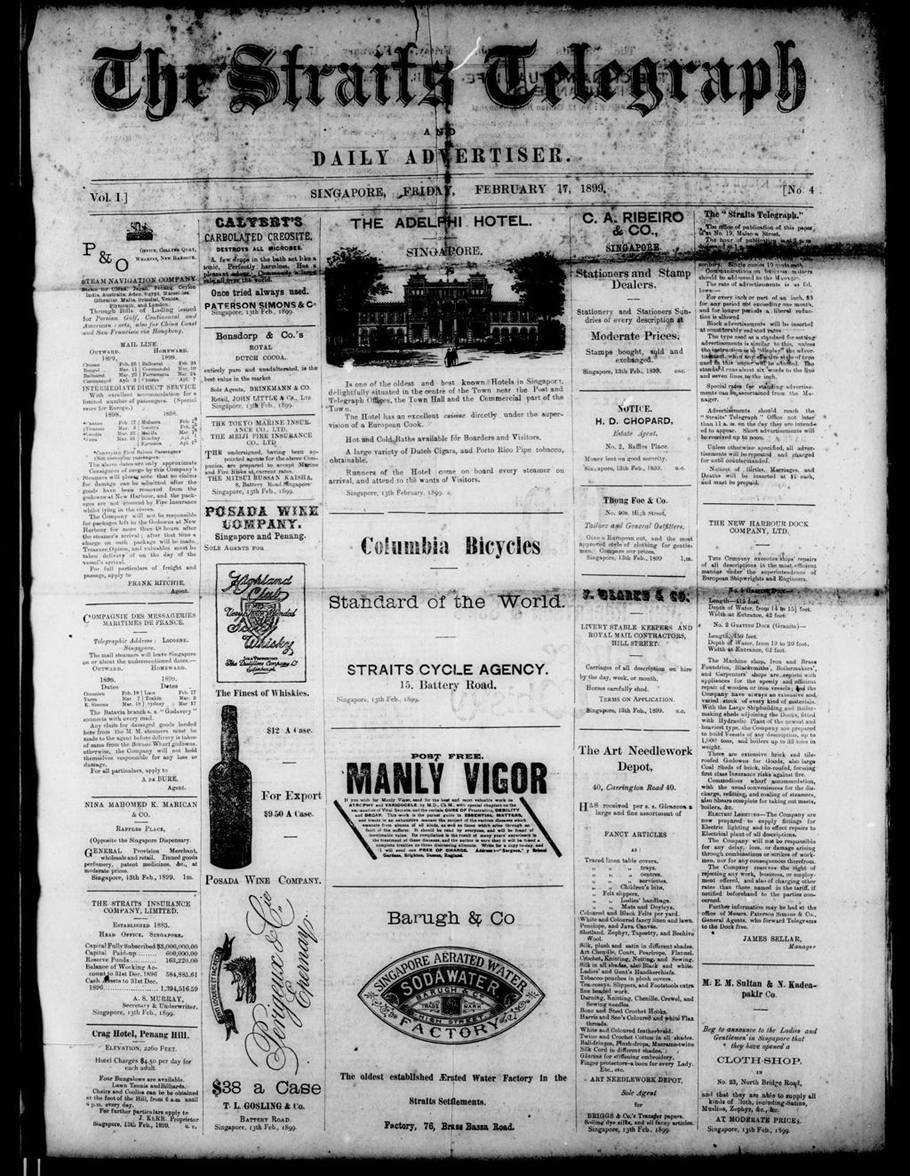 Miniature of Straits Telegraph and Daily Advertiser 17 February 1899