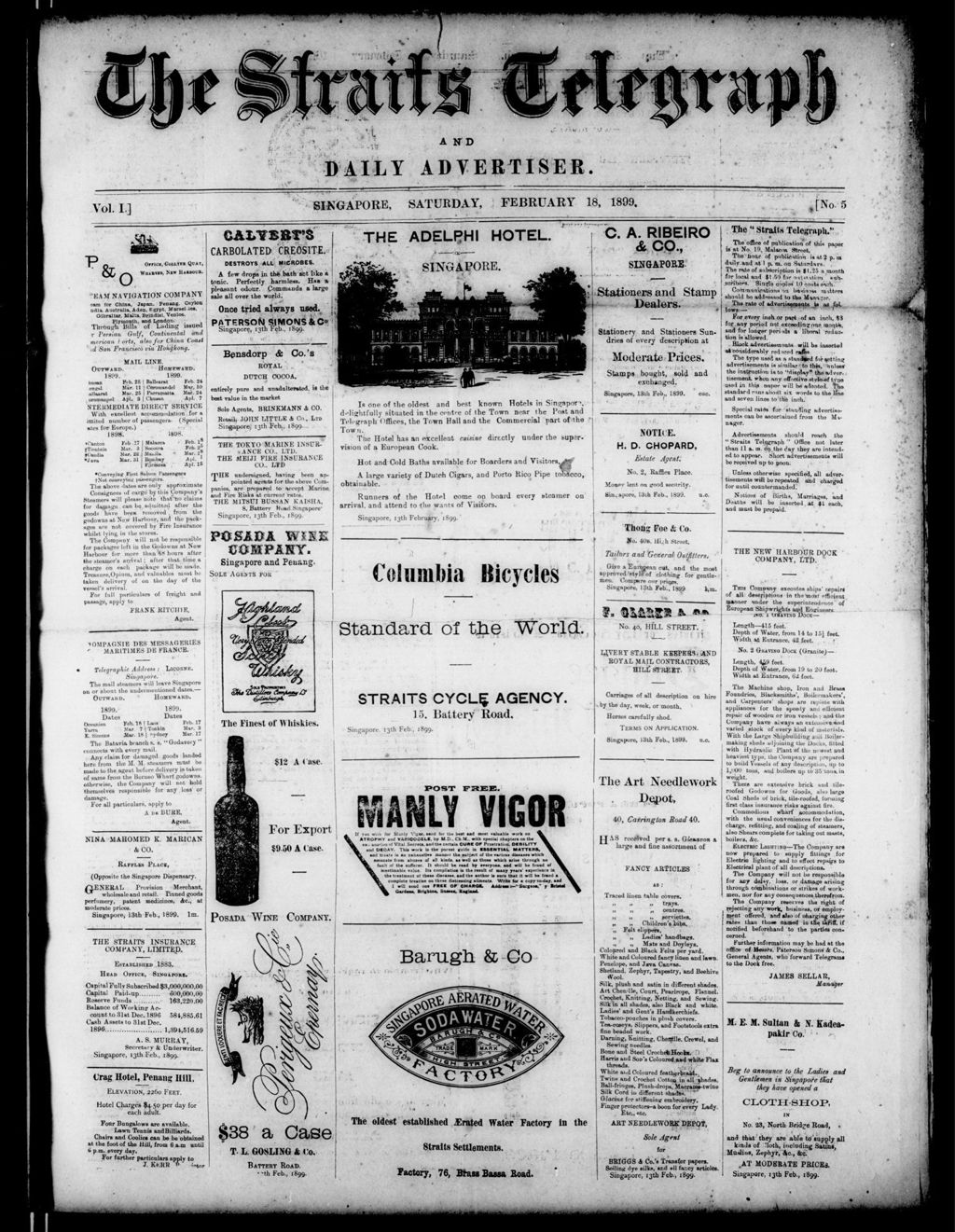 Miniature of Straits Telegraph and Daily Advertiser 18 February 1899