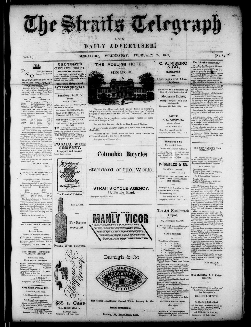 Miniature of Straits Telegraph and Daily Advertiser 22 February 1899