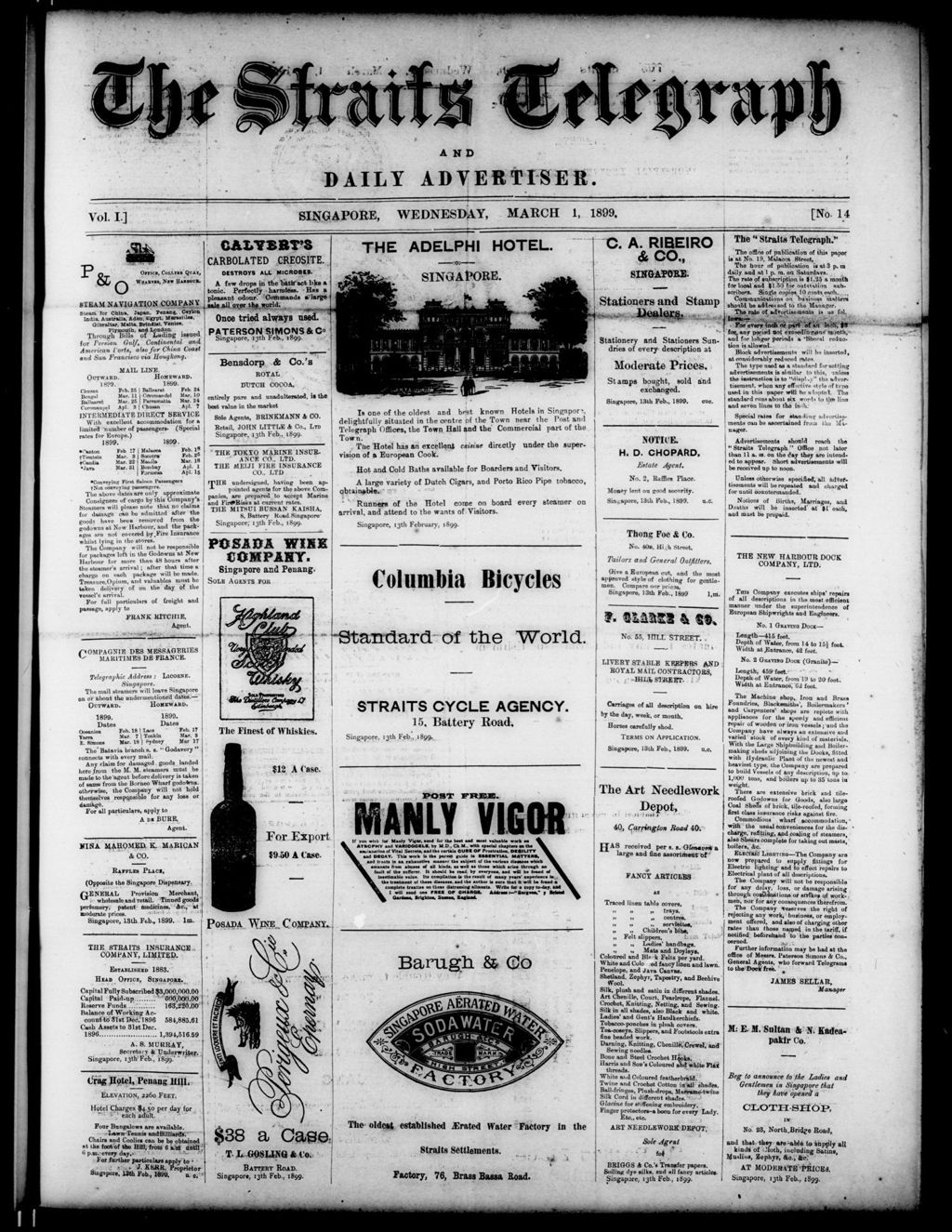 Miniature of Straits Telegraph and Daily Advertiser 01 March 1899