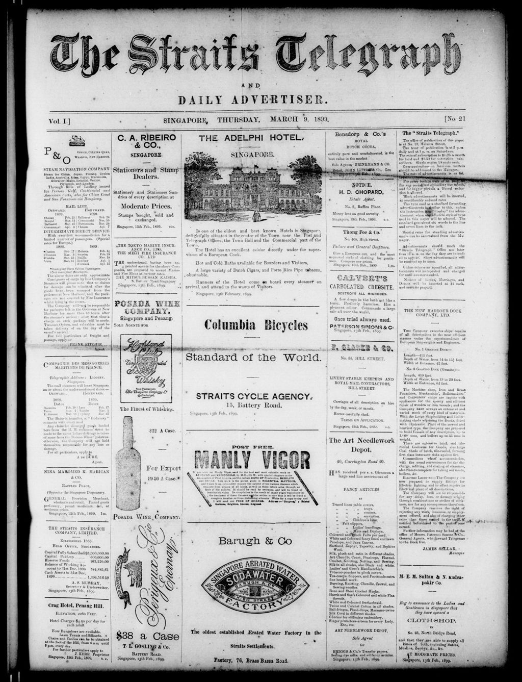 Miniature of Straits Telegraph and Daily Advertiser 09 March 1899