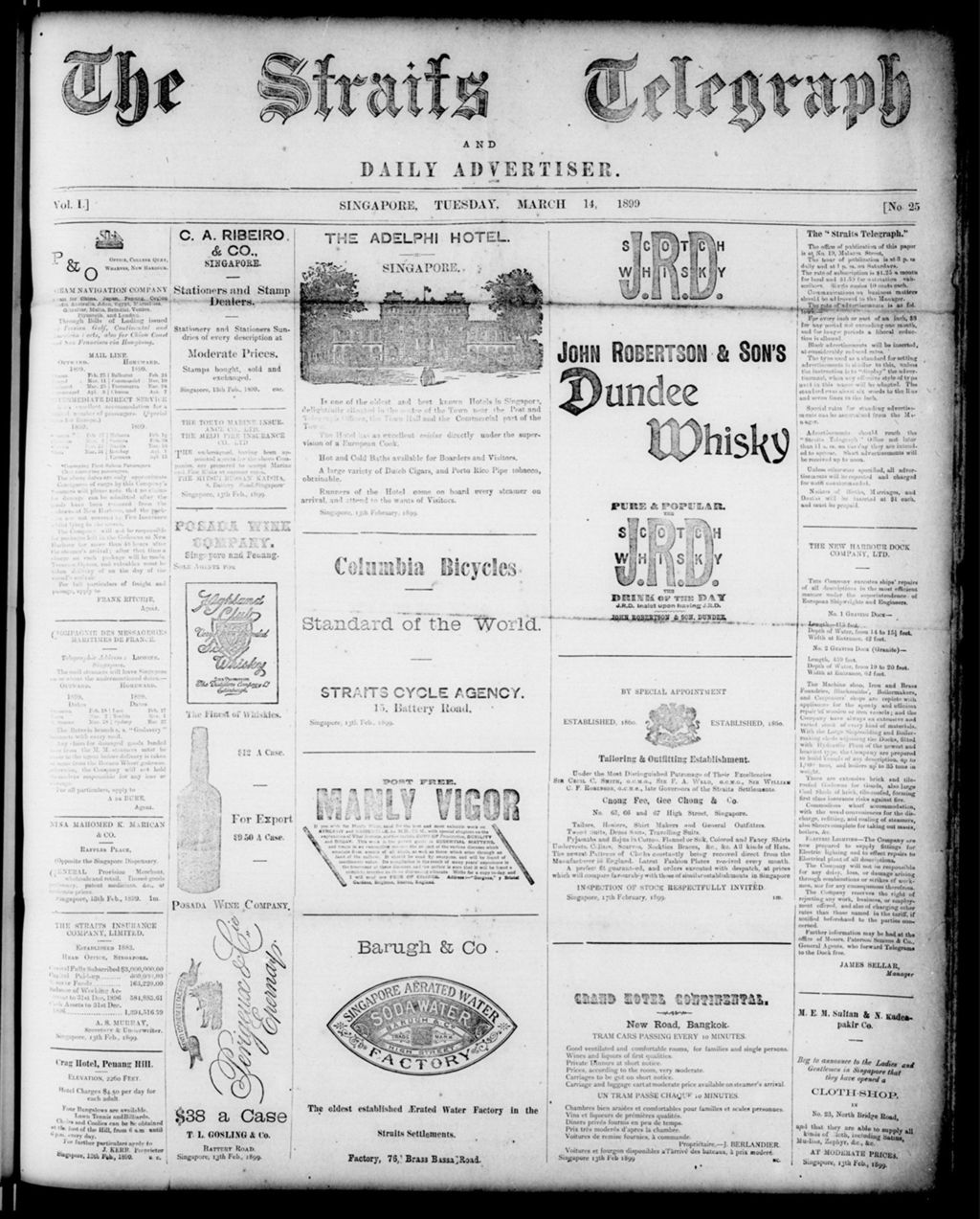 Miniature of Straits Telegraph and Daily Advertiser 14 March 1899