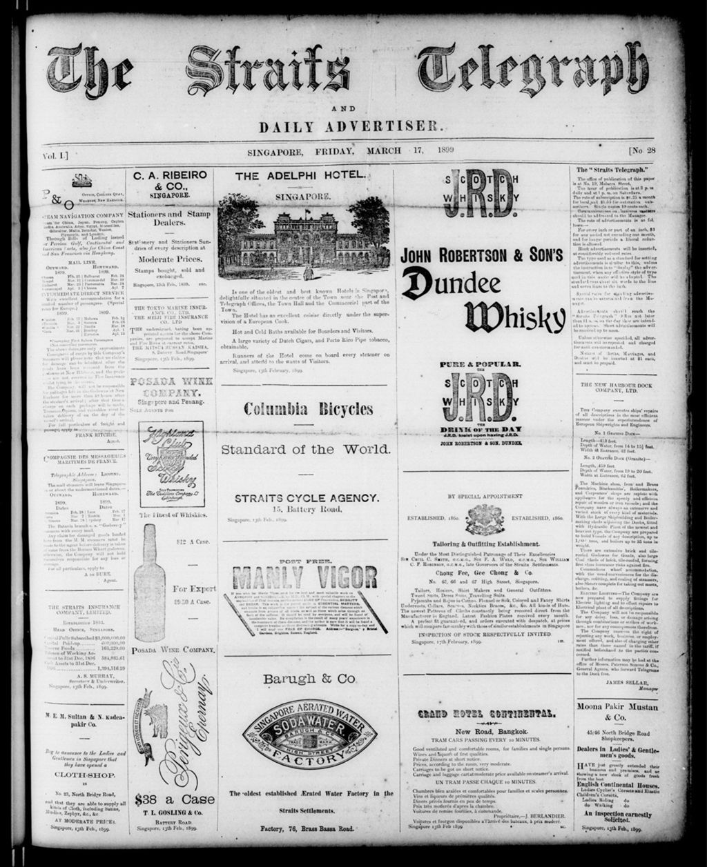 Miniature of Straits Telegraph and Daily Advertiser 17 March 1899