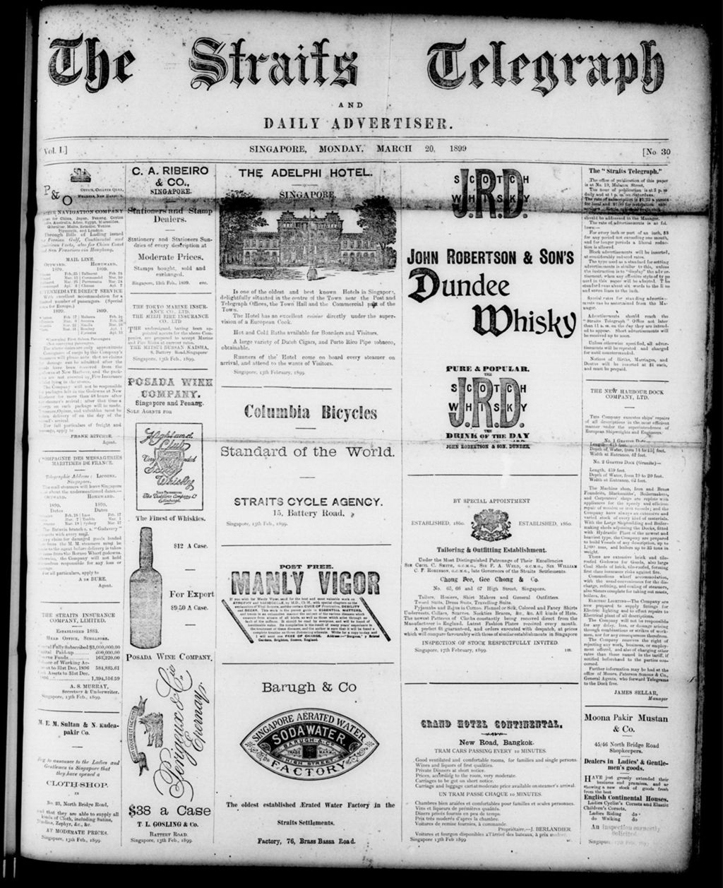 Miniature of Straits Telegraph and Daily Advertiser 20 March 1899