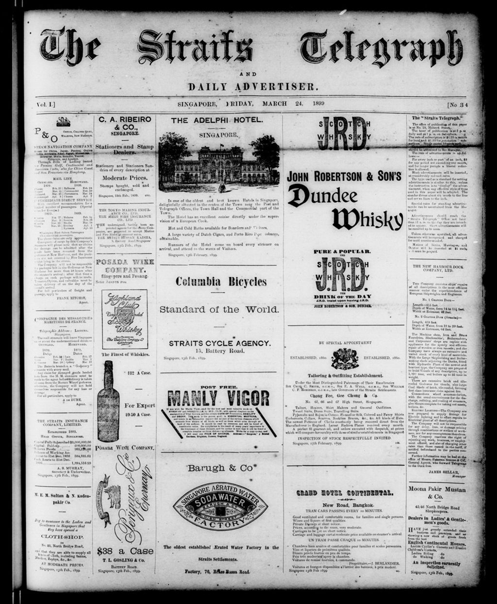 Miniature of Straits Telegraph and Daily Advertiser 24 March 1899