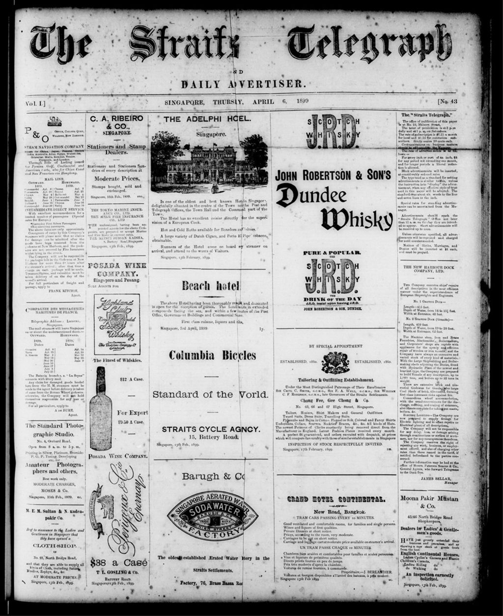 Miniature of Straits Telegraph and Daily Advertiser 06 April 1899