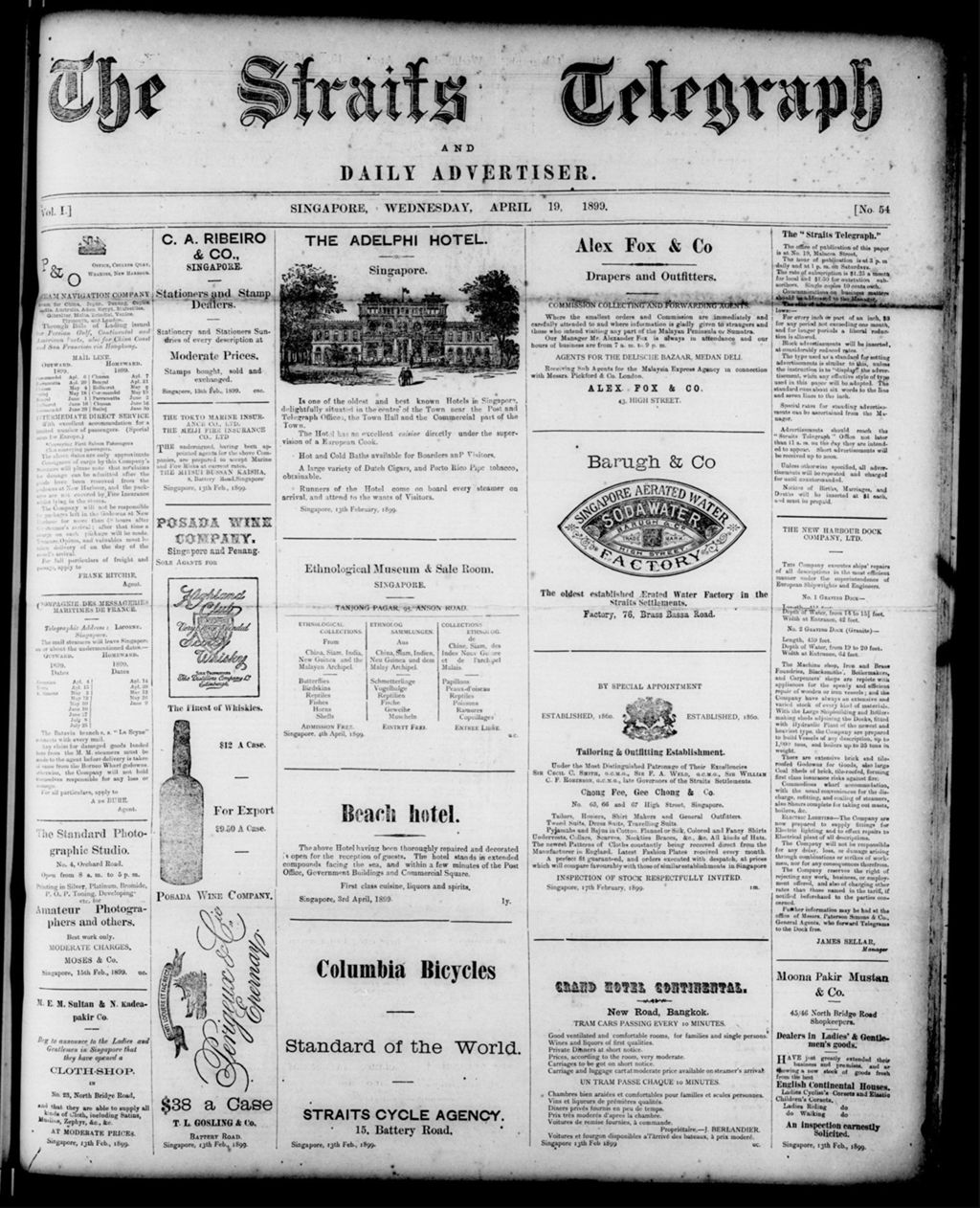 Miniature of Straits Telegraph and Daily Advertiser 19 April 1899