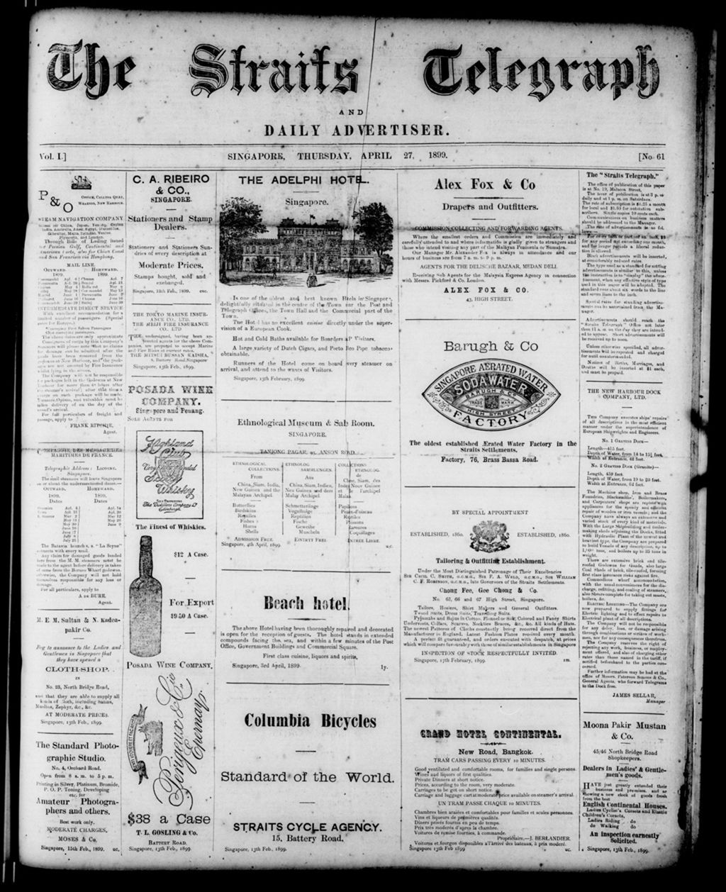 Miniature of Straits Telegraph and Daily Advertiser 27 April 1899