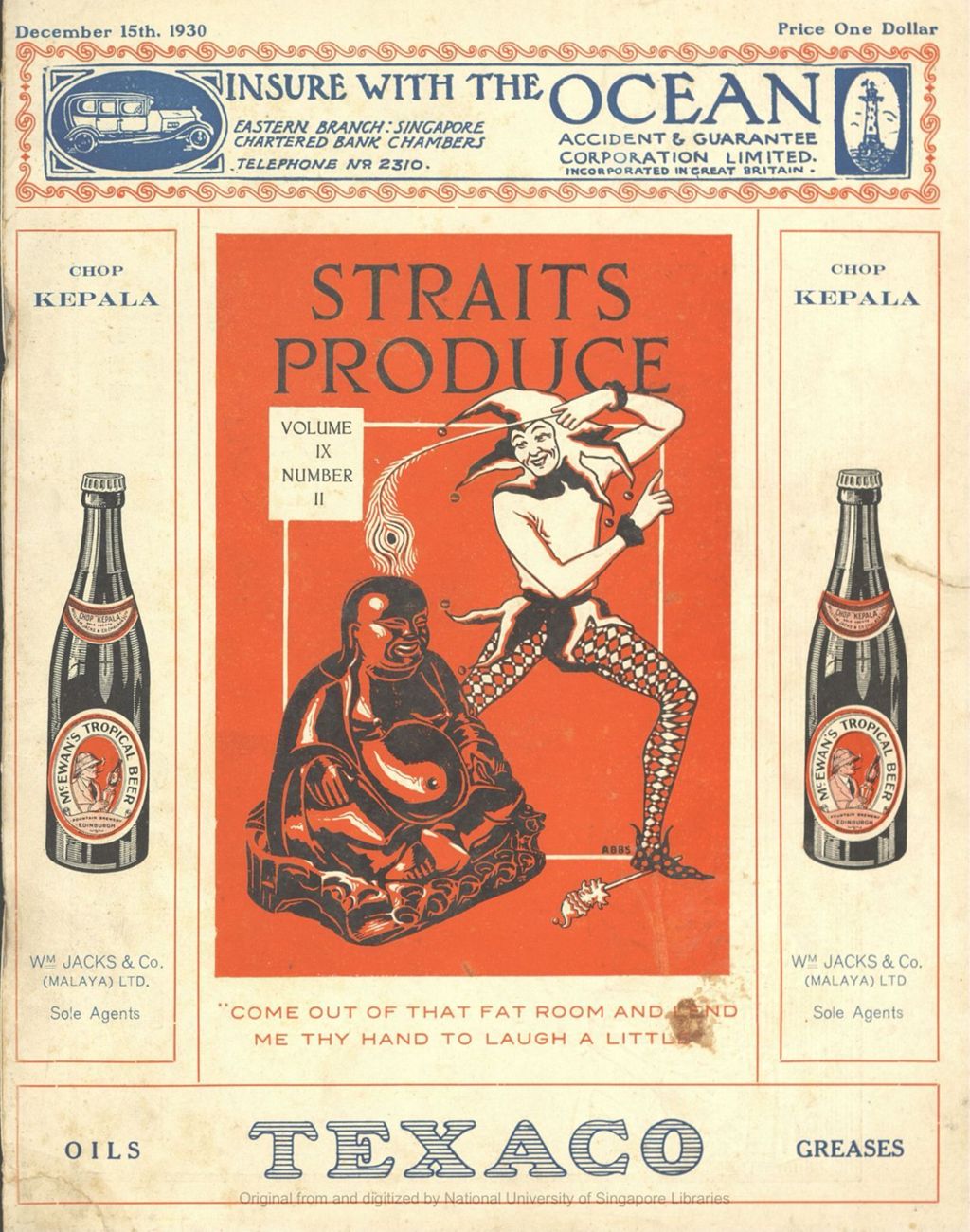 Miniature of Straits produce. Volume 9, Number 2 (December 15th 1930)