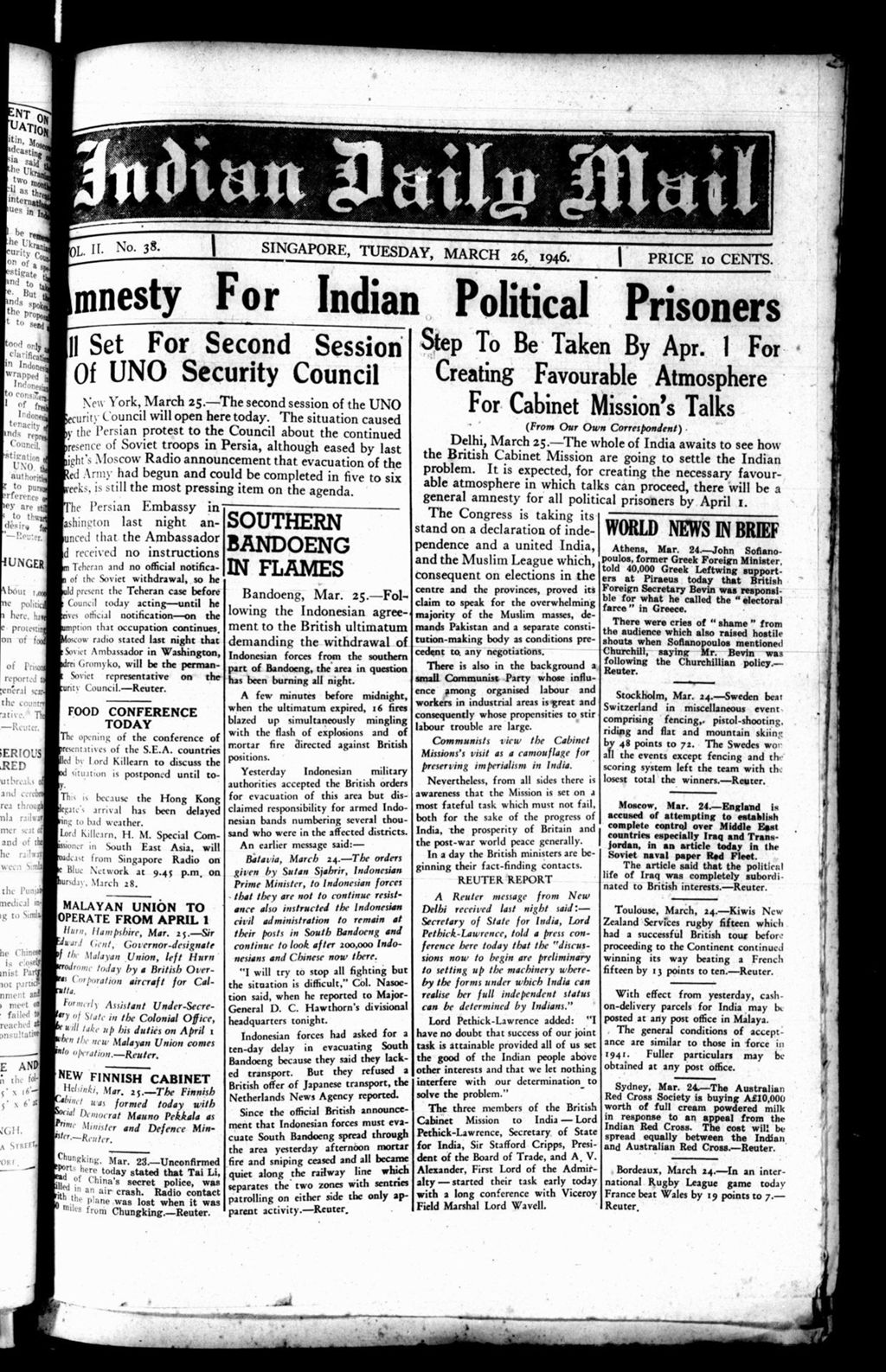 Miniature of Indian Daily Mail 26 March 1946