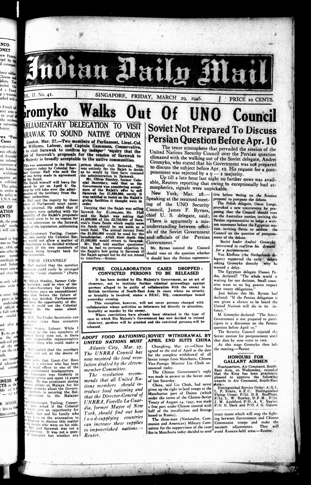 Miniature of Indian Daily Mail 29 March 1946