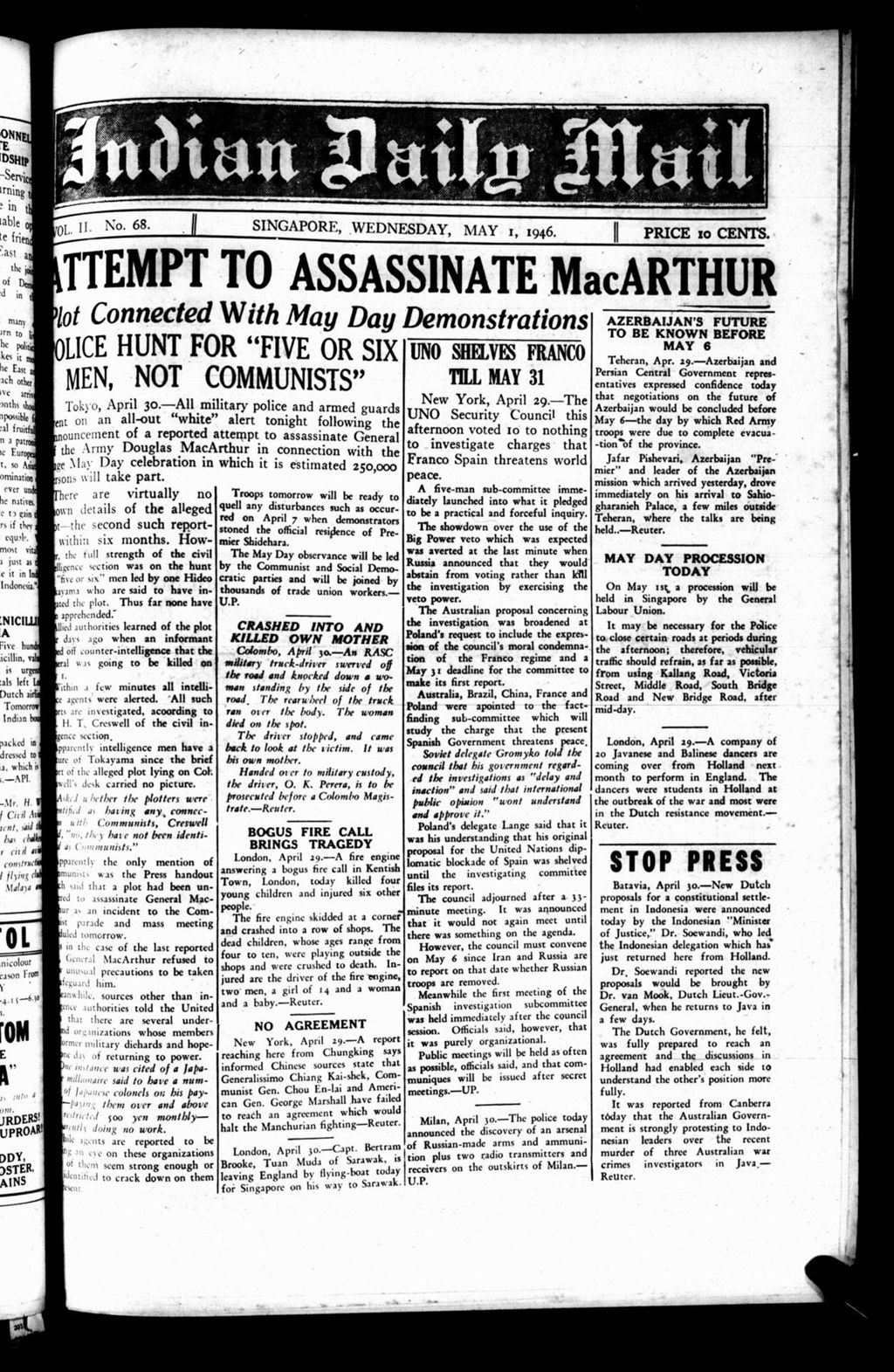 Miniature of Indian Daily Mail 01 May 1946