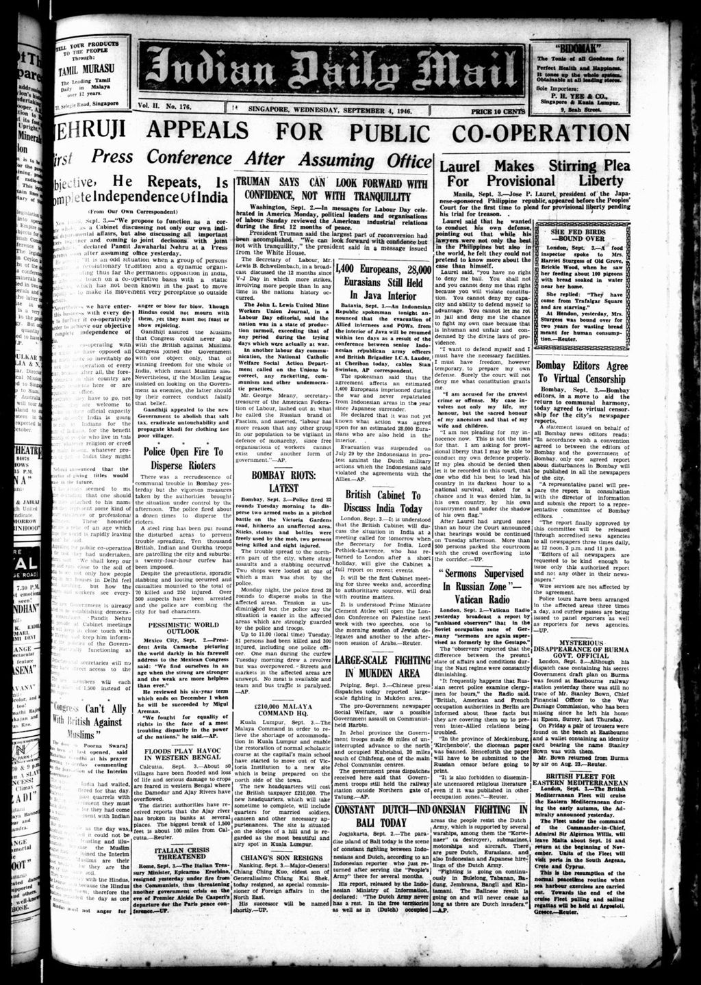 Miniature of Indian Daily Mail 04 September 1946