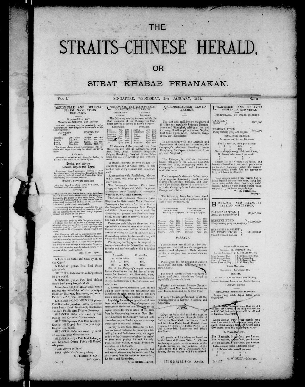 Miniature of Straits-Chinese Herald 24 January 1894