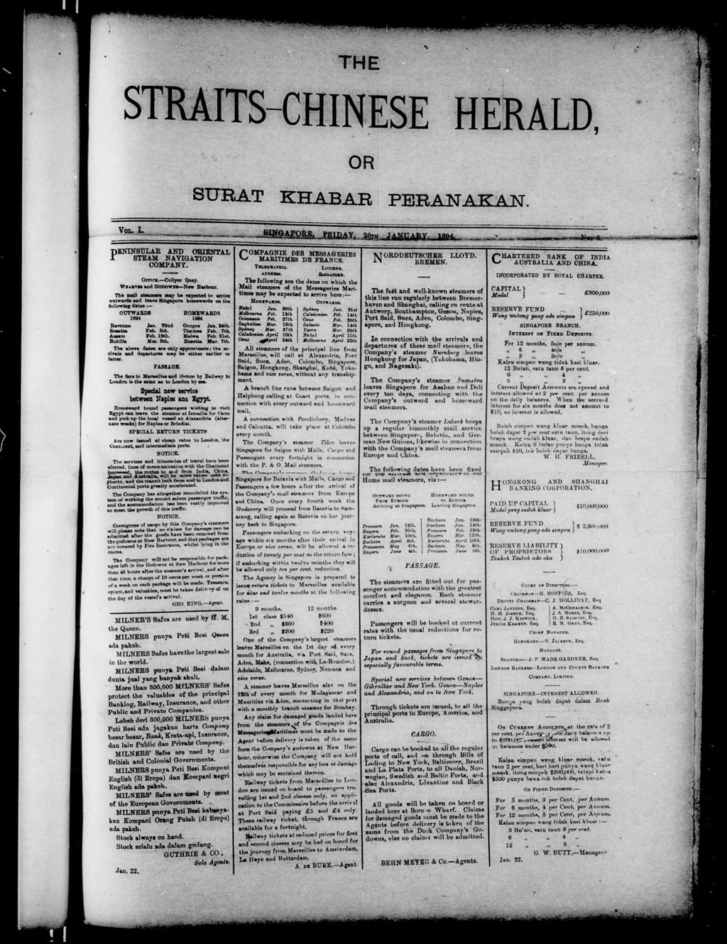 Miniature of Straits-Chinese Herald 26 January 1894