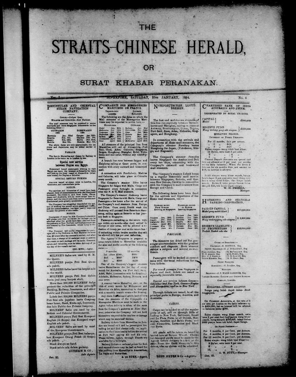 Miniature of Straits-Chinese Herald 27 January 1894