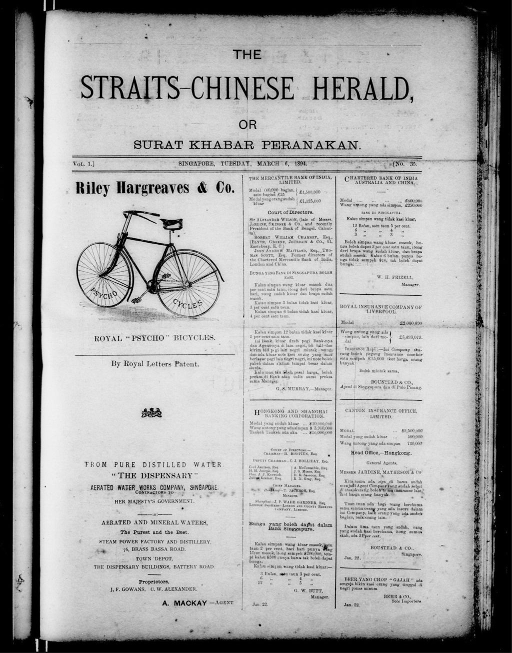 Miniature of Straits-Chinese Herald 06 March 1894