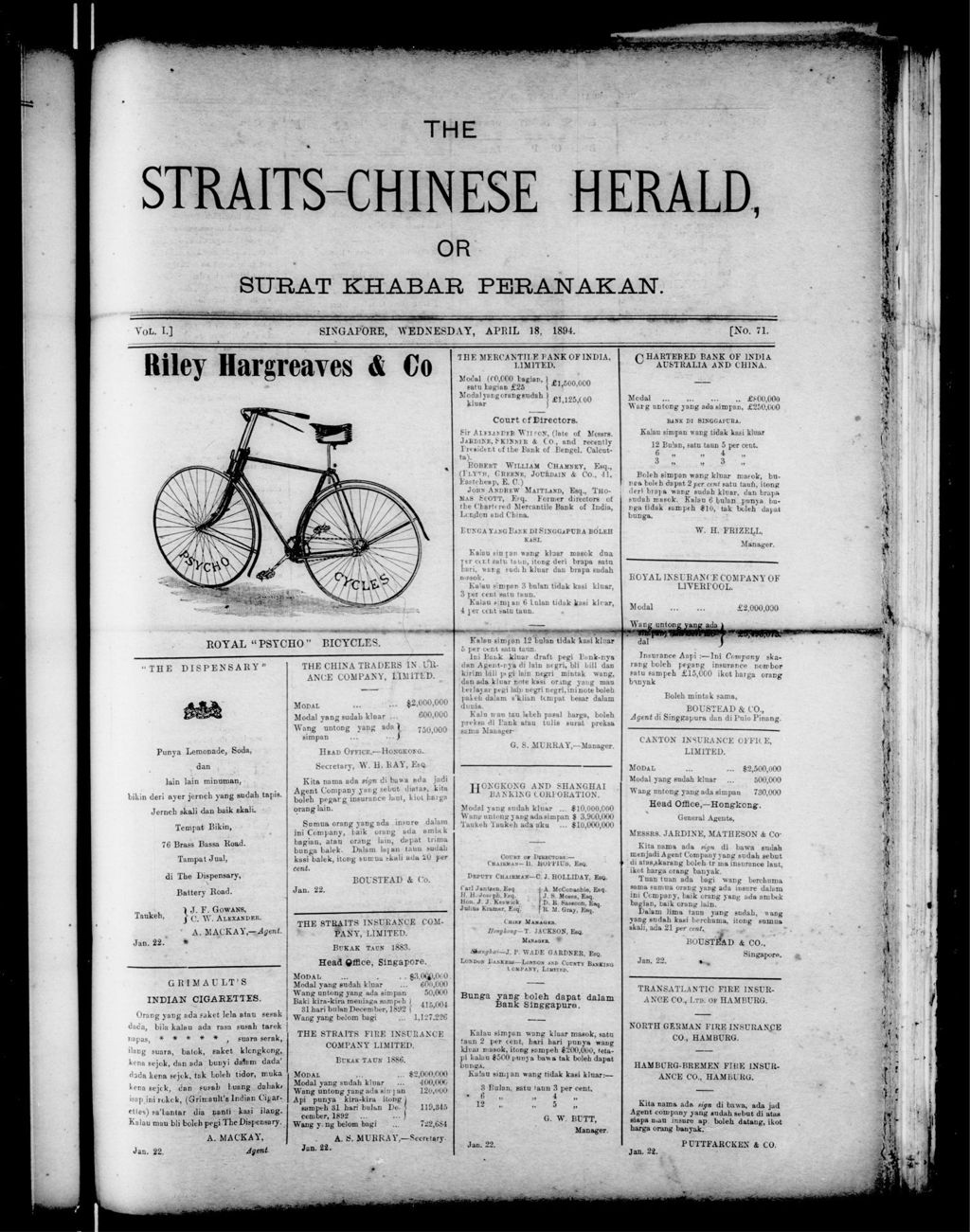 Miniature of Straits-Chinese Herald 18 April 1894