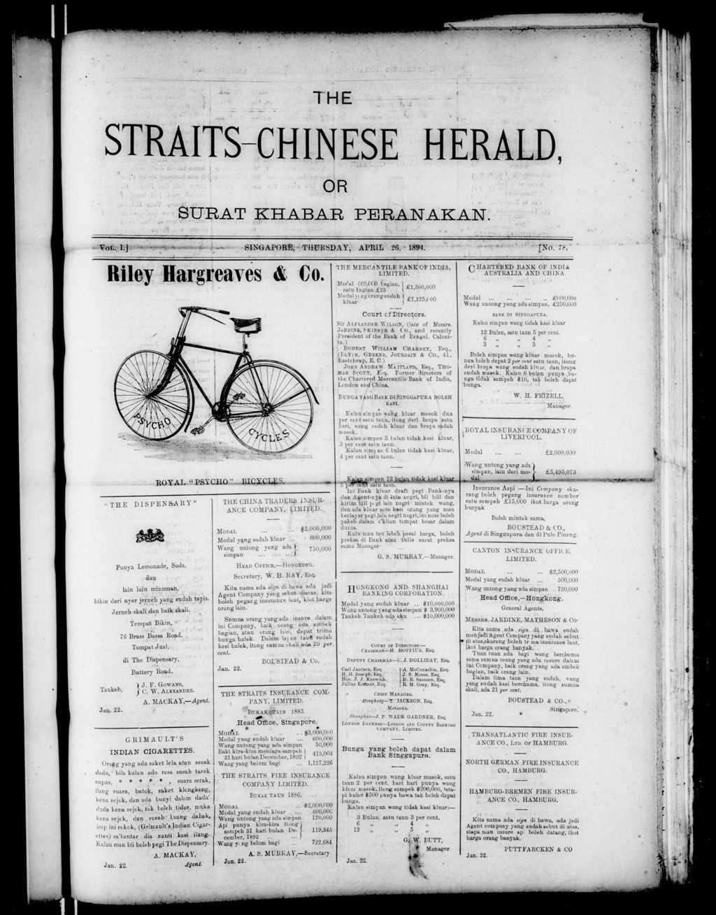 Miniature of Straits-Chinese Herald 26 April 1894