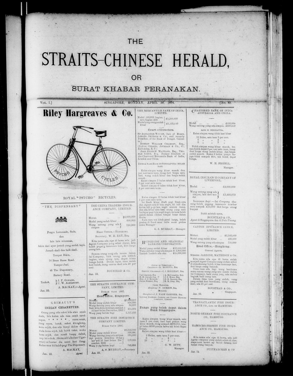 Miniature of Straits-Chinese Herald 30 April 1894