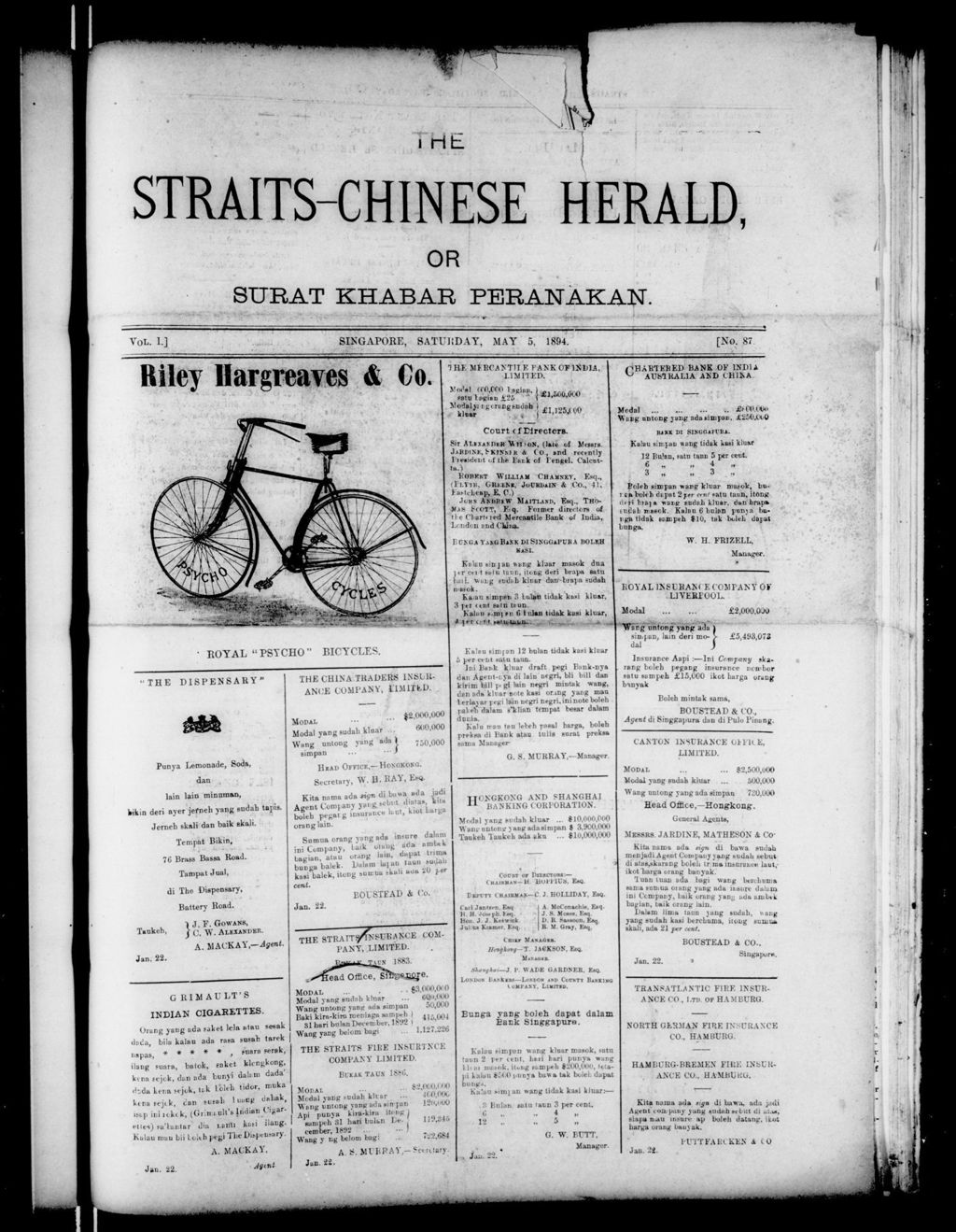 Miniature of Straits-Chinese Herald 05 May 1894