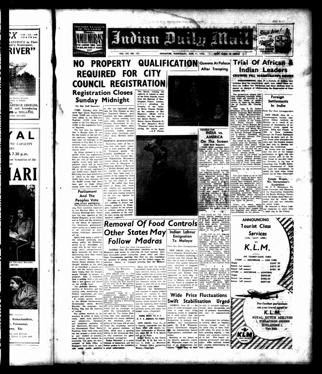 Miniature of Indian Daily Mail 11 June 1952