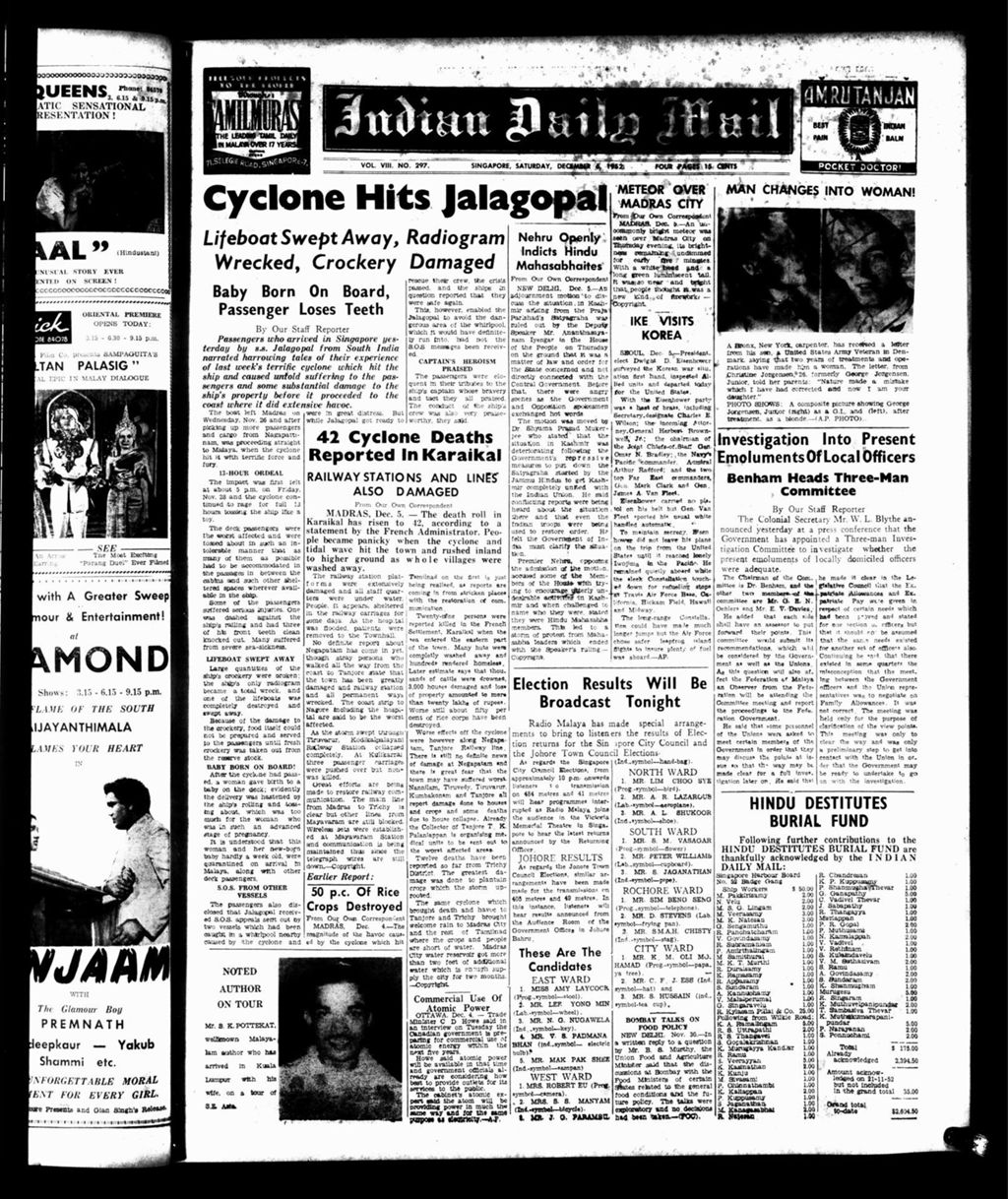 Miniature of Indian Daily Mail 06 December 1952