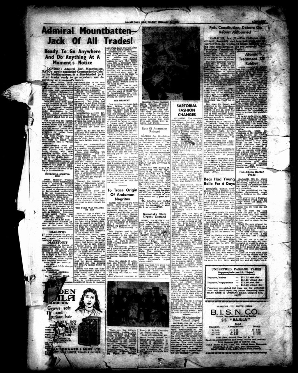 Miniature of Indian Daily Mail 01 February 1953