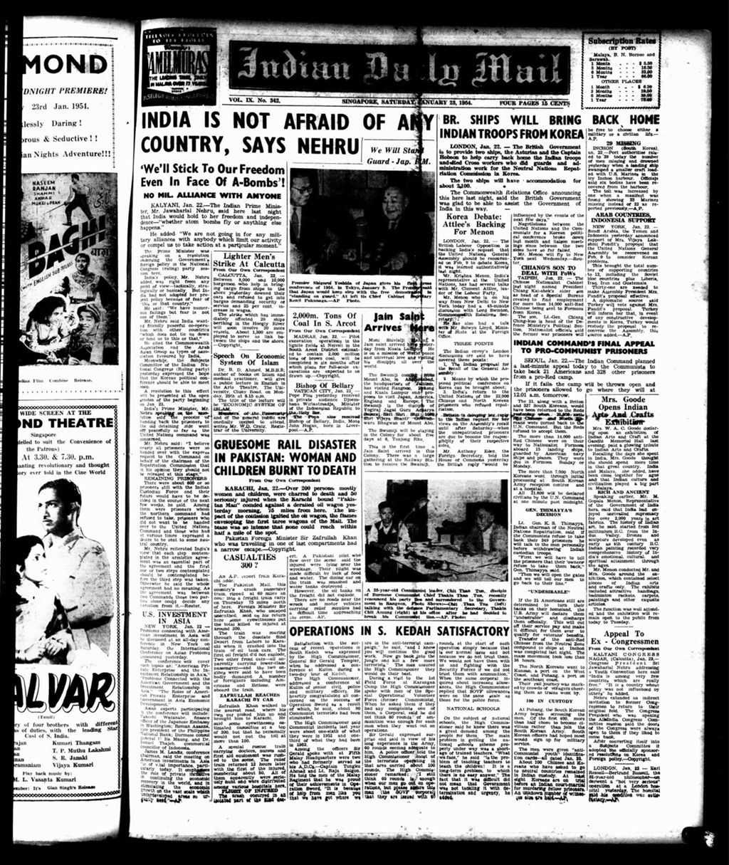 Miniature of Indian Daily Mail 23 January 1954