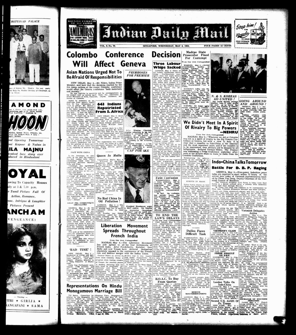 Miniature of Indian Daily Mail 05 May 1954