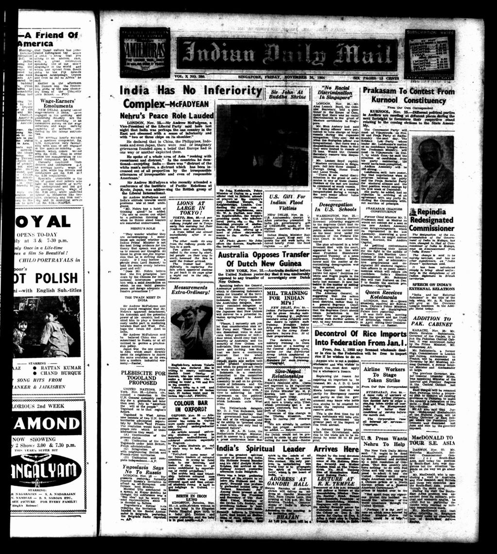 Miniature of Indian Daily Mail 26 November 1954