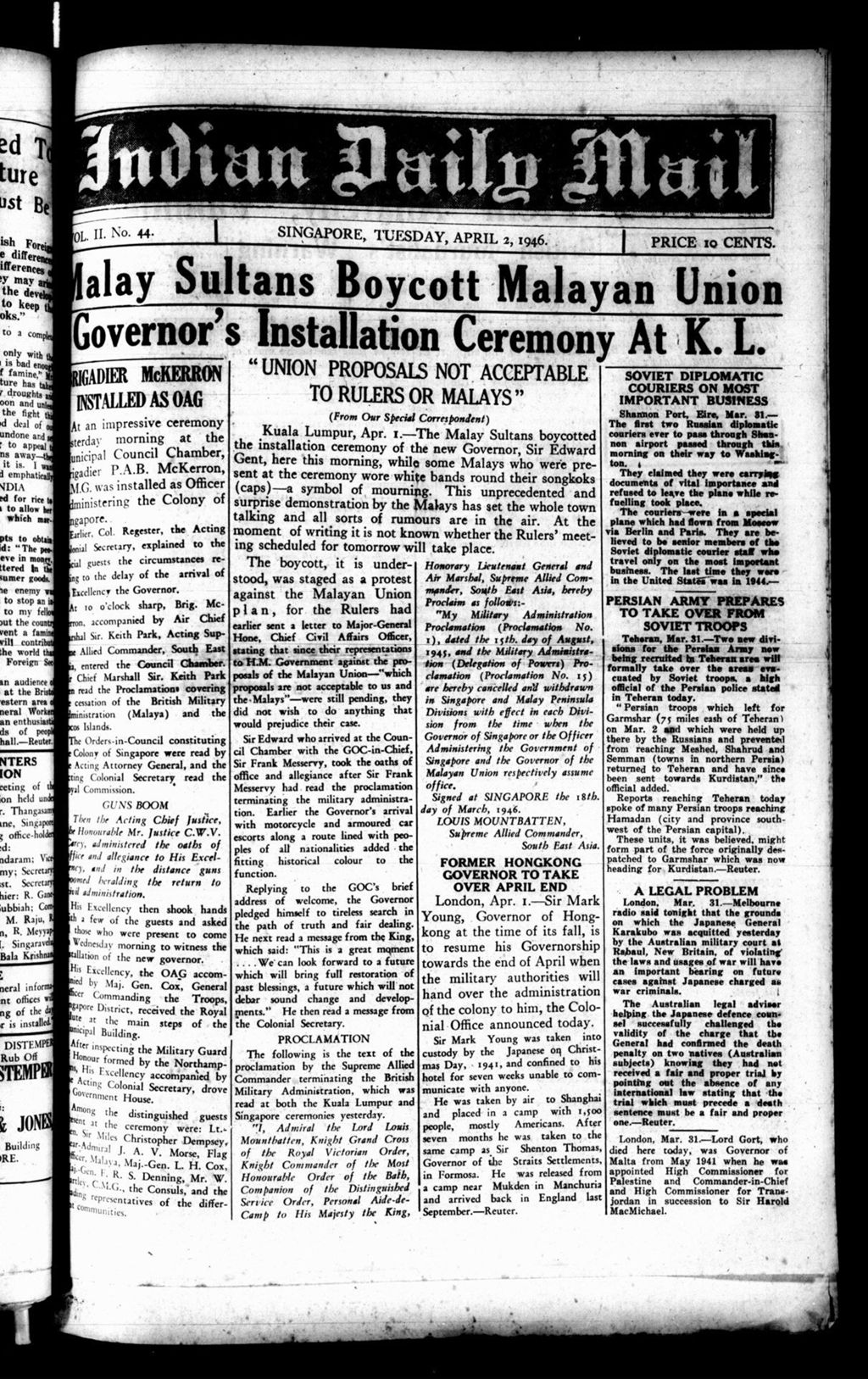 Miniature of Indian Daily Mail 02 April 1946