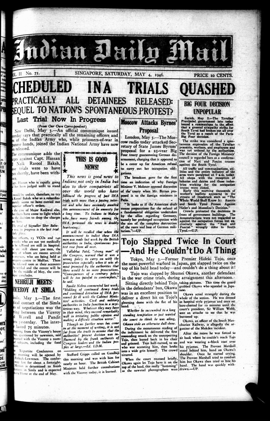 Miniature of Indian Daily Mail 04 May 1946