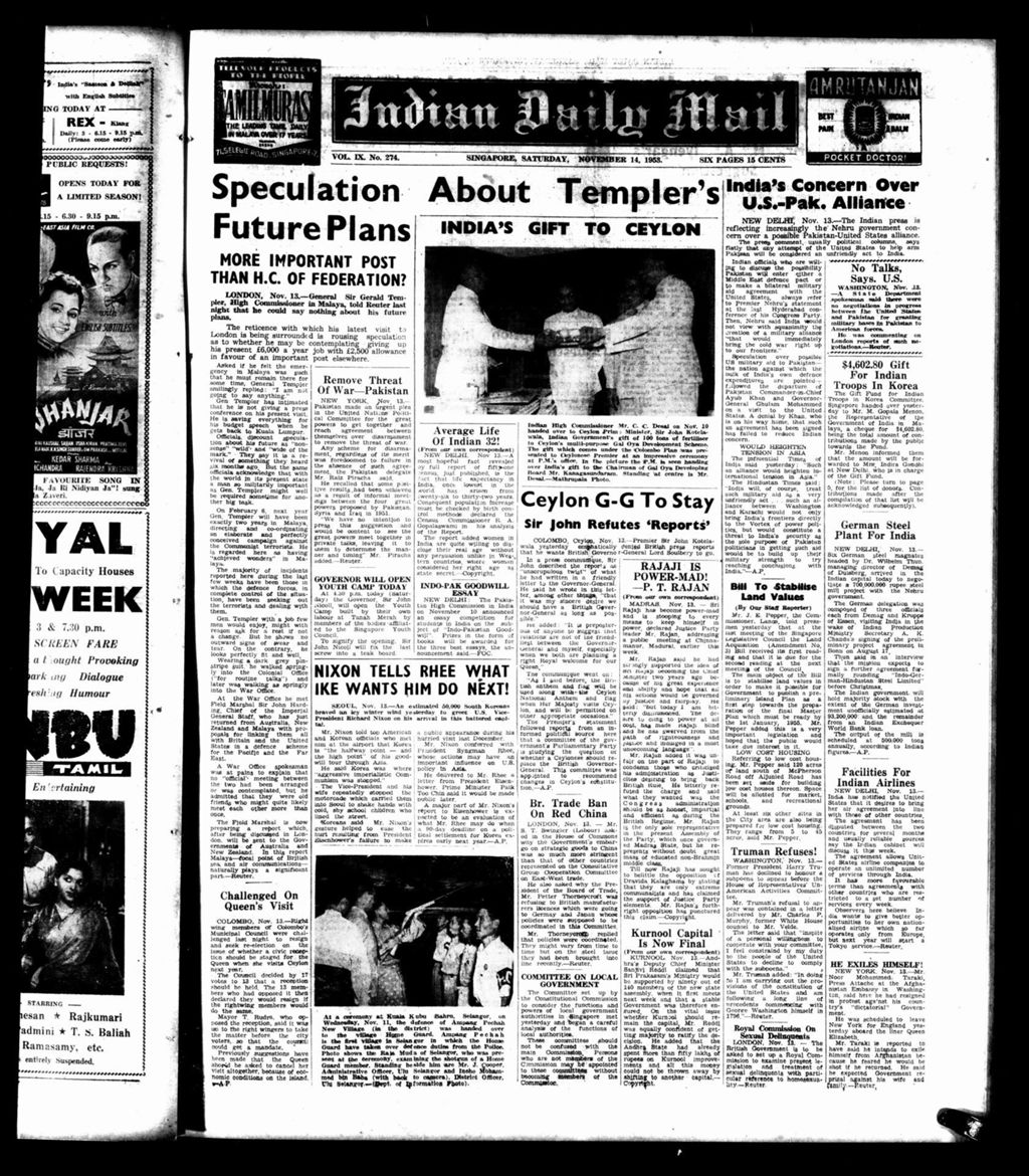 Miniature of Indian Daily Mail 14 November 1953