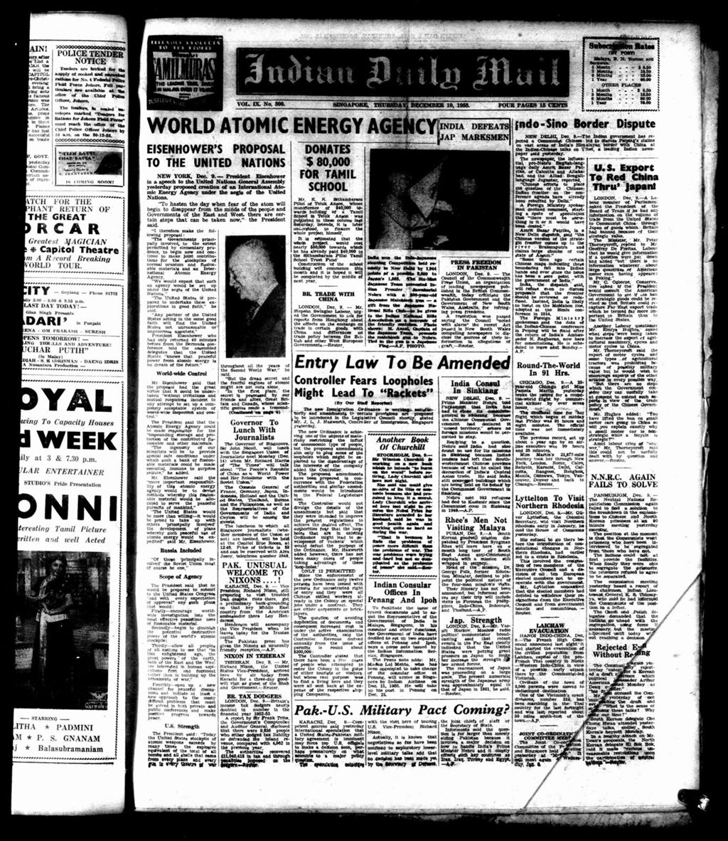 Miniature of Indian Daily Mail 10 December 1953