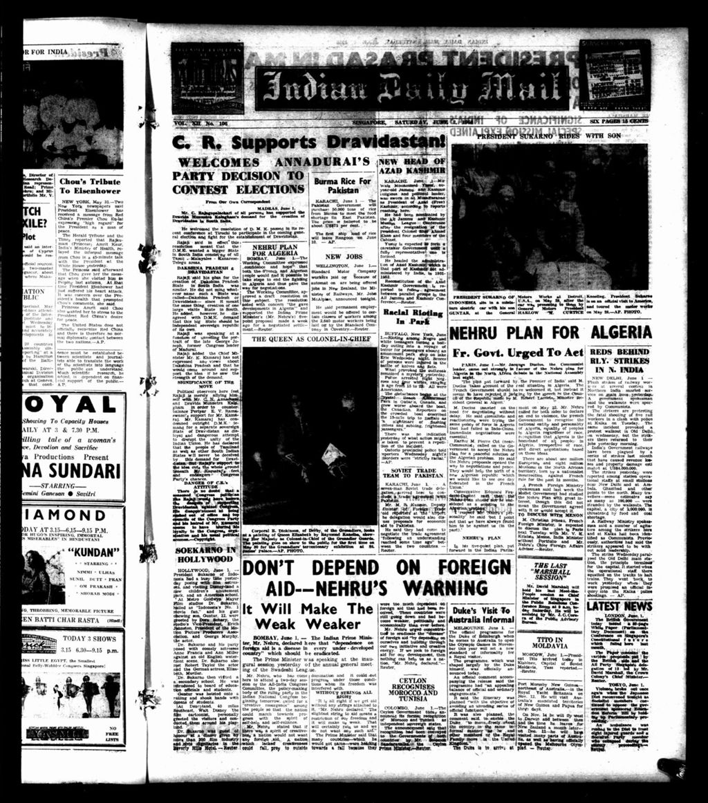 Miniature of Indian Daily Mail 02 June 1956