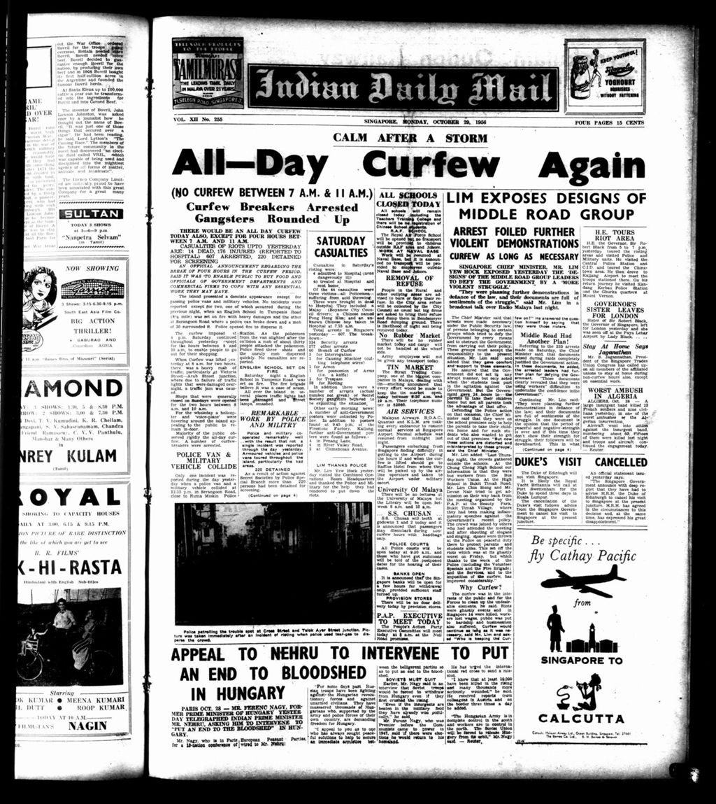 Miniature of Indian Daily Mail 29 October 1956