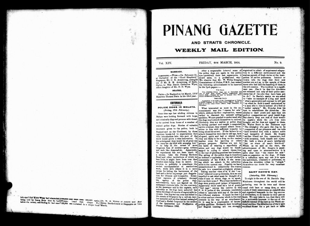 Miniature of Pinang Gazette and Straits Chronicle Weekly Mail Edition 06 March 1914