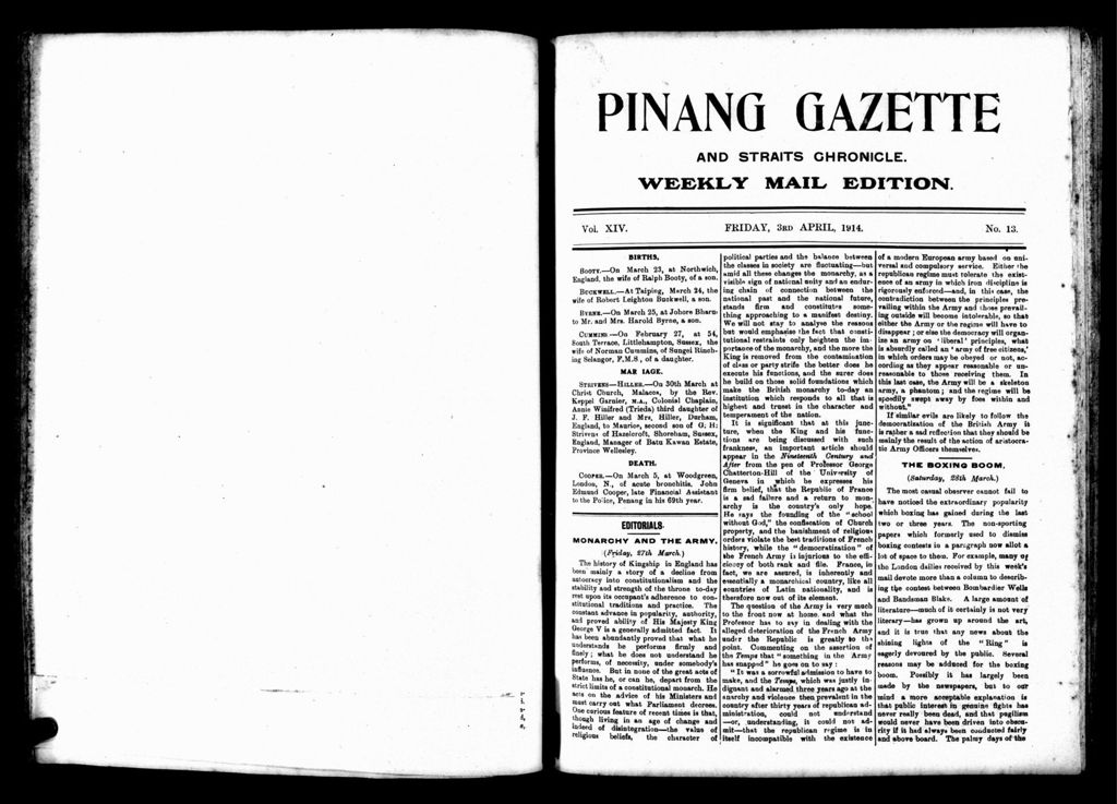 Miniature of Pinang Gazette and Straits Chronicle Weekly Mail Edition 03 April 1914