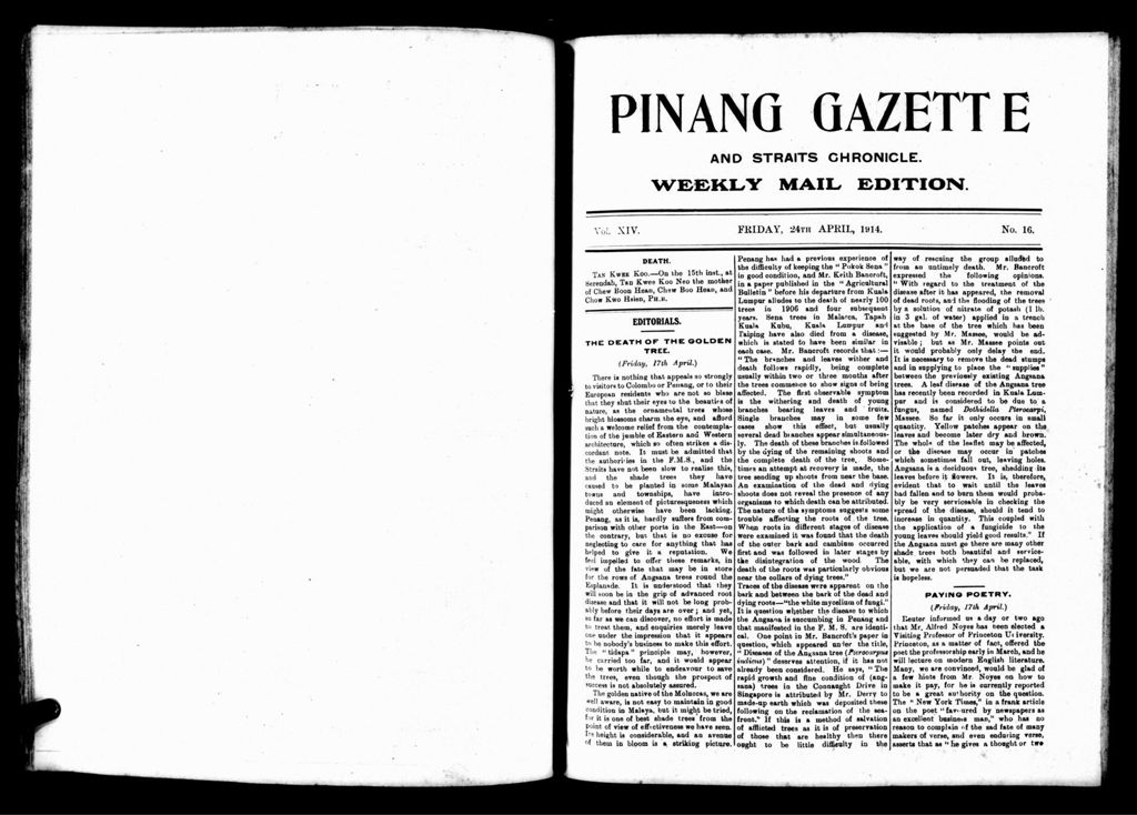 Miniature of Pinang Gazette and Straits Chronicle Weekly Mail Edition 24 April 1914