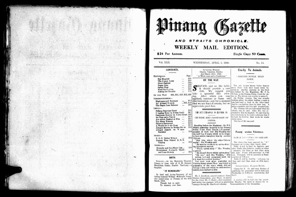 Miniature of Pinang Gazette and Straits Chronicle Weekly Mail Edition 02 April 1930