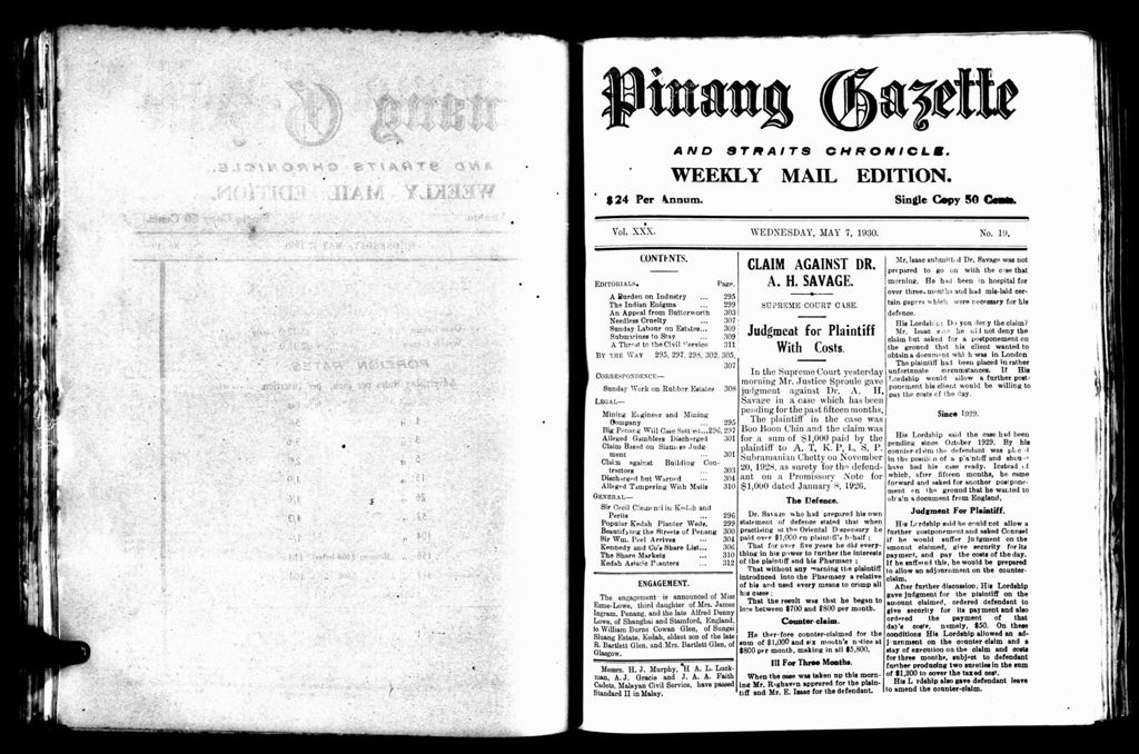 Miniature of Pinang Gazette and Straits Chronicle Weekly Mail Edition 07 May 1930