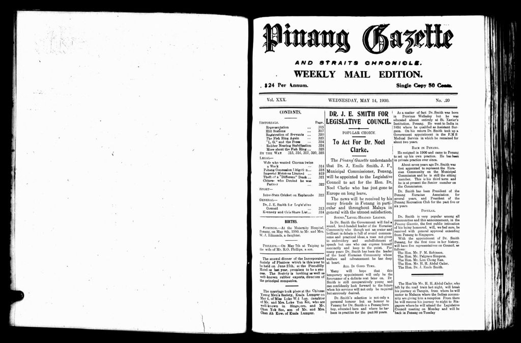 Miniature of Pinang Gazette and Straits Chronicle Weekly Mail Edition 14 May 1930