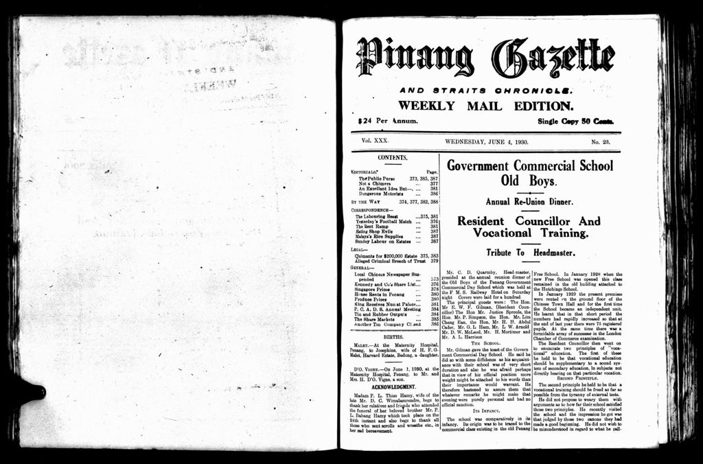 Miniature of Pinang Gazette and Straits Chronicle Weekly Mail Edition 04 June 1930