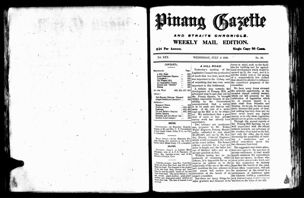 Miniature of Pinang Gazette and Straits Chronicle Weekly Mail Edition 09 July 1930