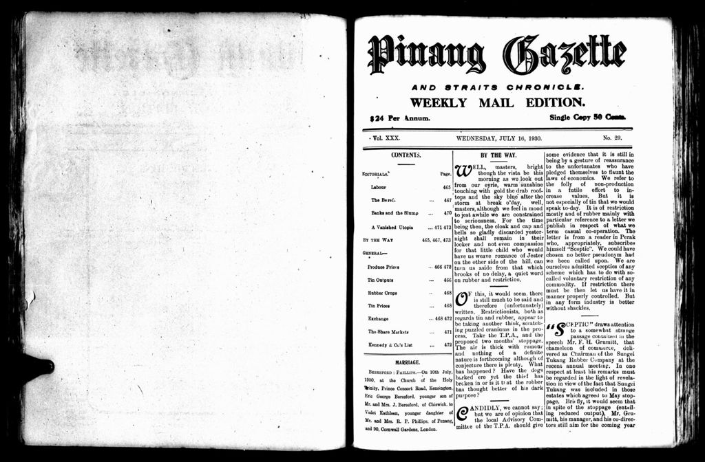 Miniature of Pinang Gazette and Straits Chronicle Weekly Mail Edition 16 July 1930