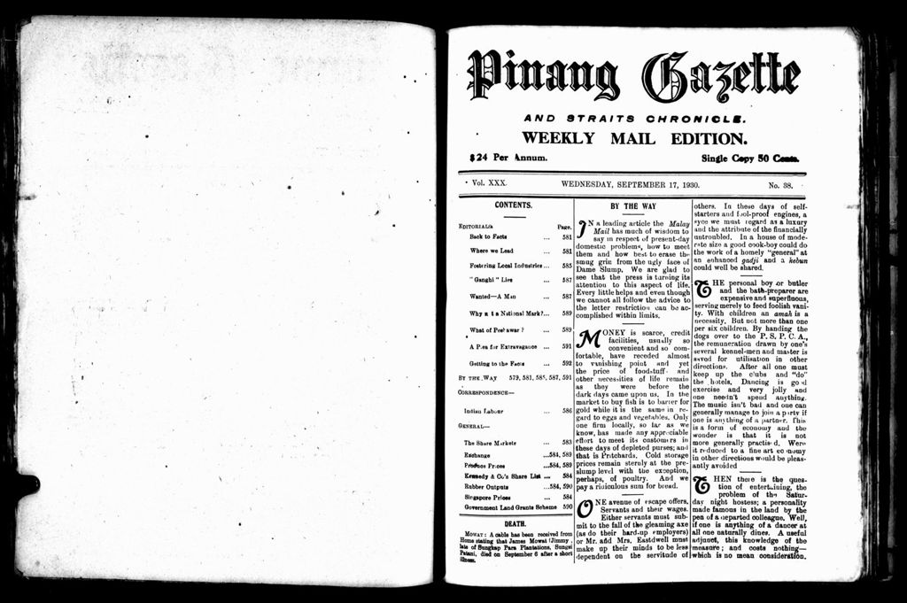 Miniature of Pinang Gazette and Straits Chronicle Weekly Mail Edition 17 September 1930